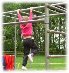 Diana on the monkey bars