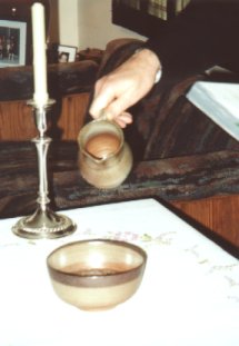 pouring of the water